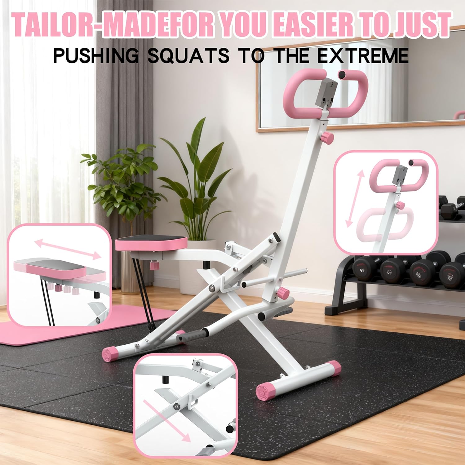 Home Gym Hip Thrust Machine - Máquina de Sentadillas para el Hogar,