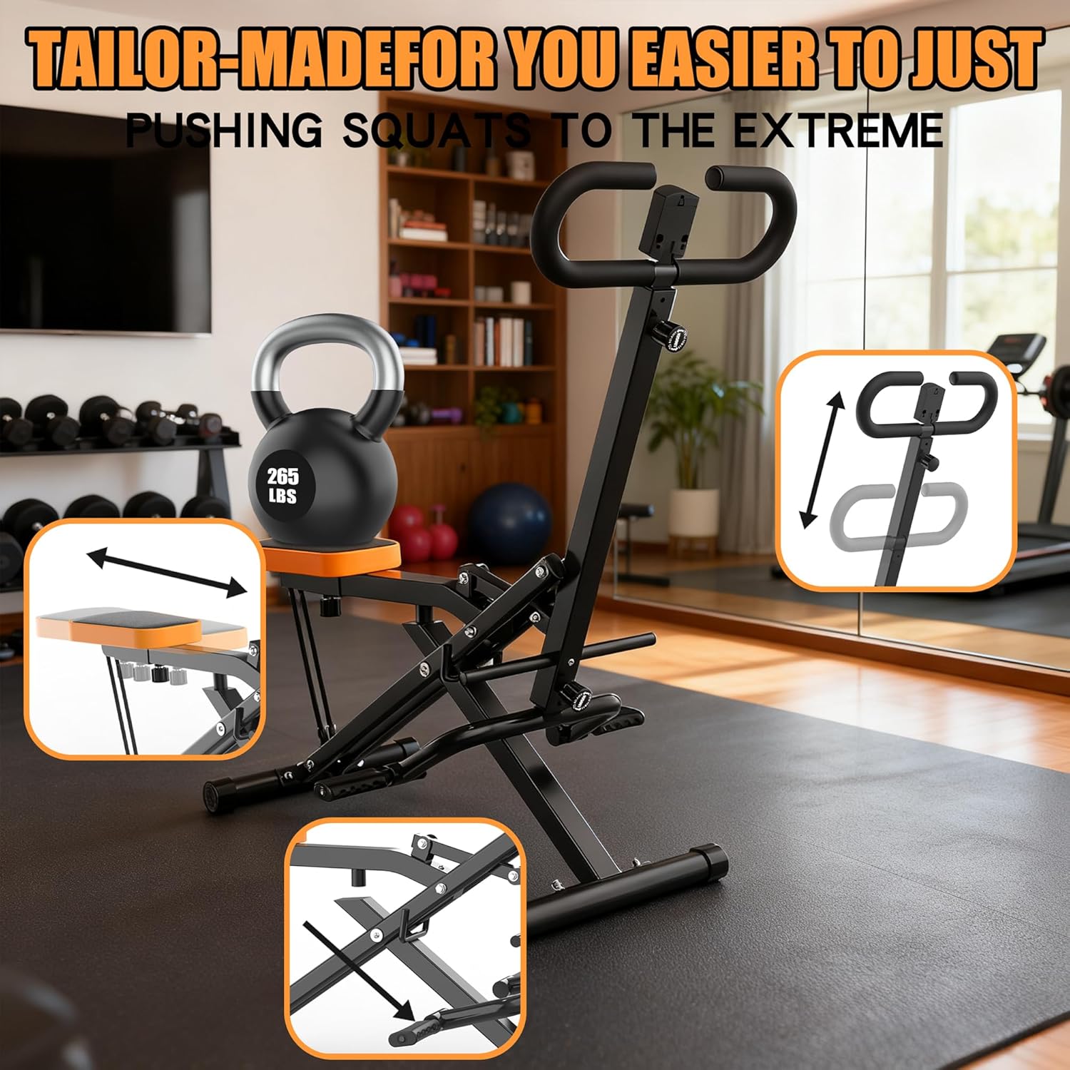 Home Gym Hip Thrust Machine - Máquina de Sentadillas para el Hogar,