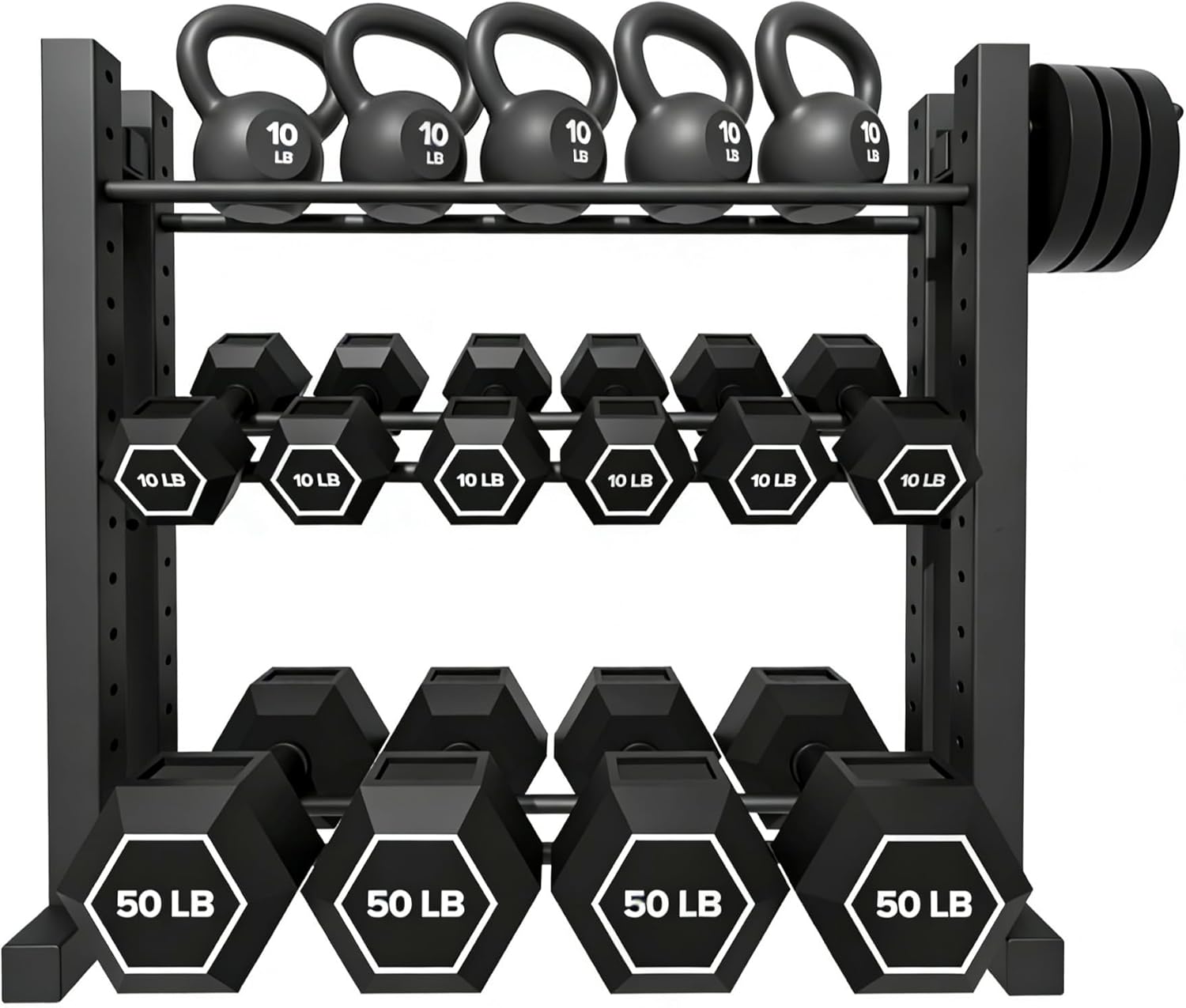 Home Gym Rack - Soporte para Mancuernas de 3 Niveles,