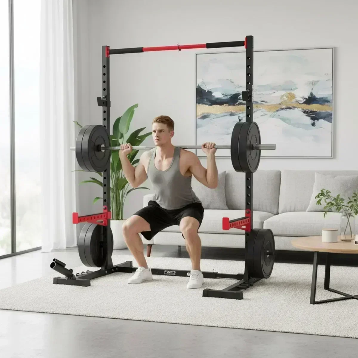 Home Gym Rack - Rack de Sentadillas Ajustable para Gimnasio