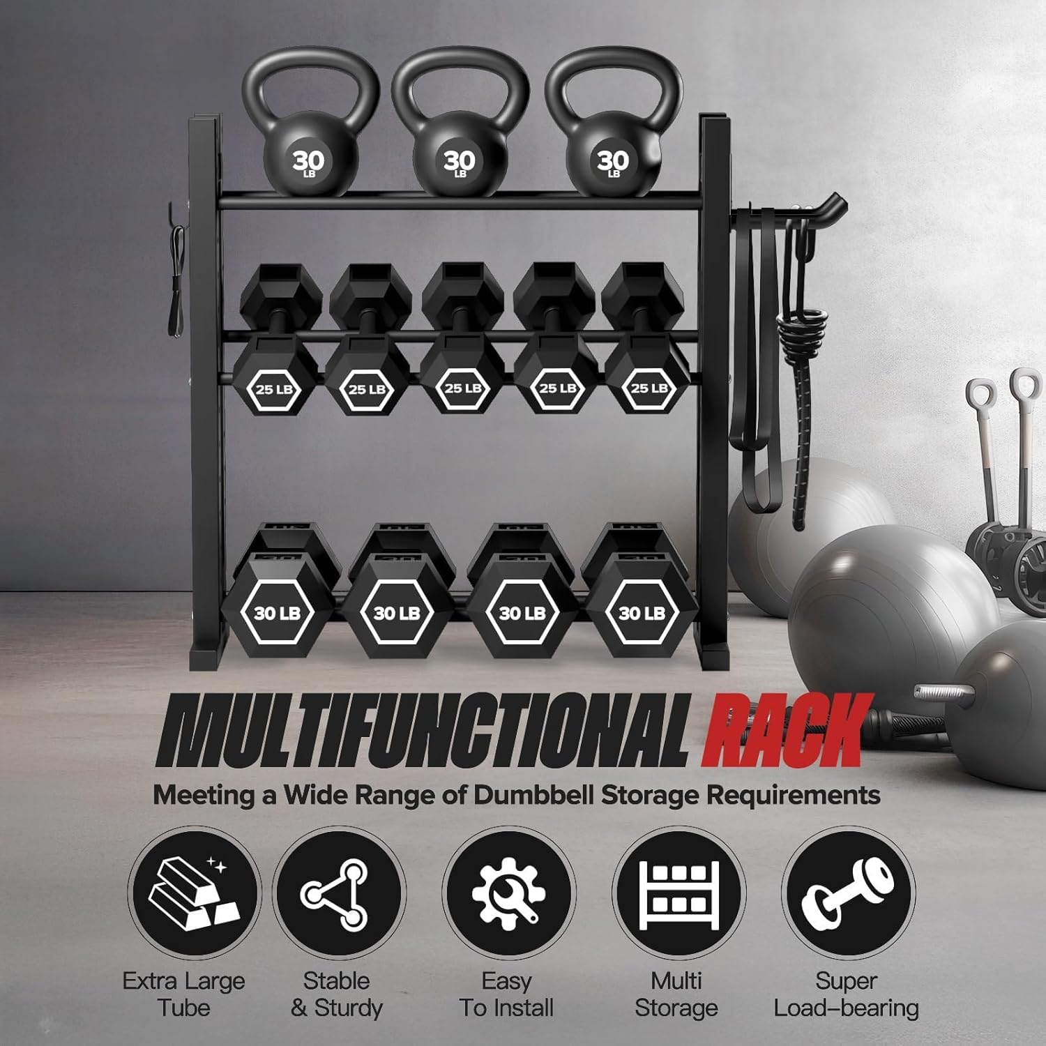 Soporte para Mancuernas de 3 N - Home Gym Rack reseña y precio