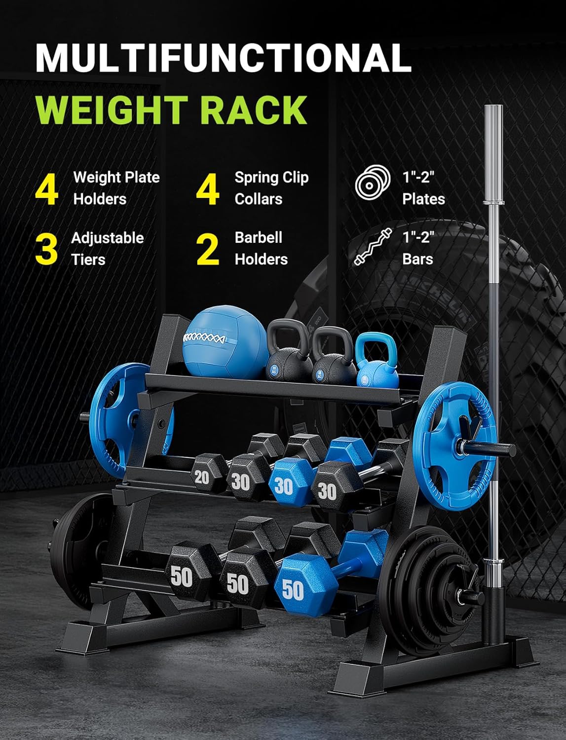 Rack para Mancuernas de 3 Nive - Home Gym Rack reseña y precio
