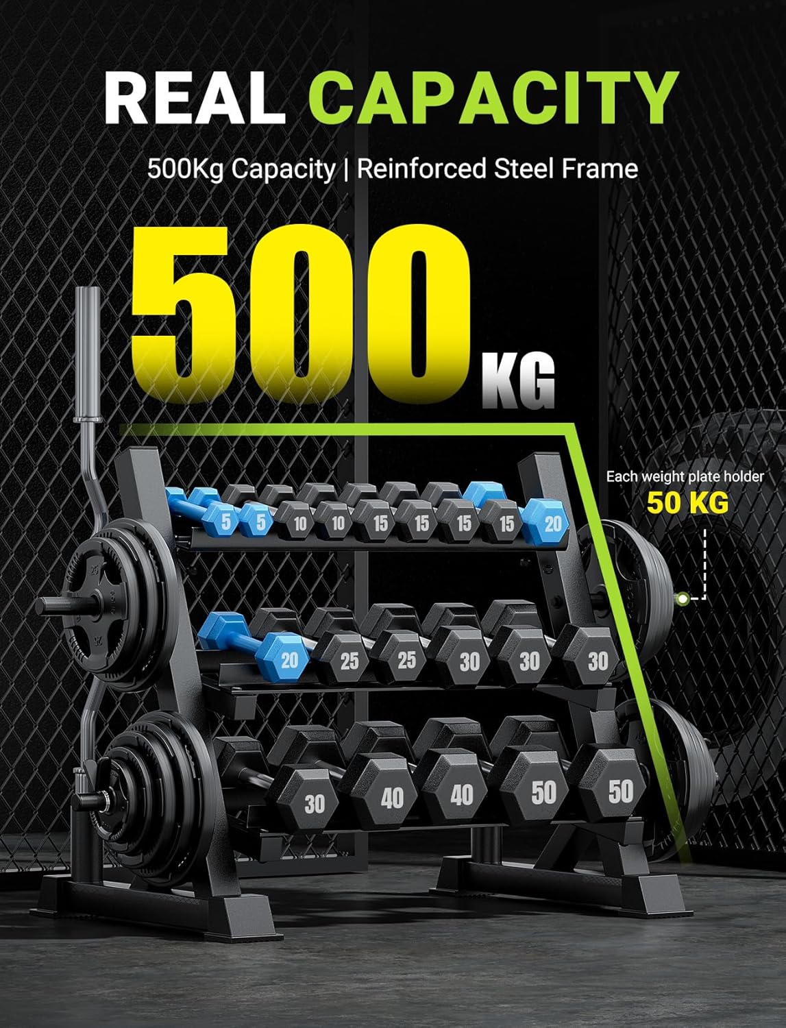 Rack para Mancuernas de 3 Nive - Home Gym Rack reseña y precio