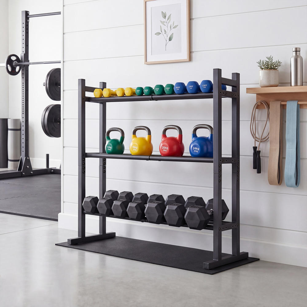 Estante para mancuernas de 3 n - Home Gym Fitness reseña y precio