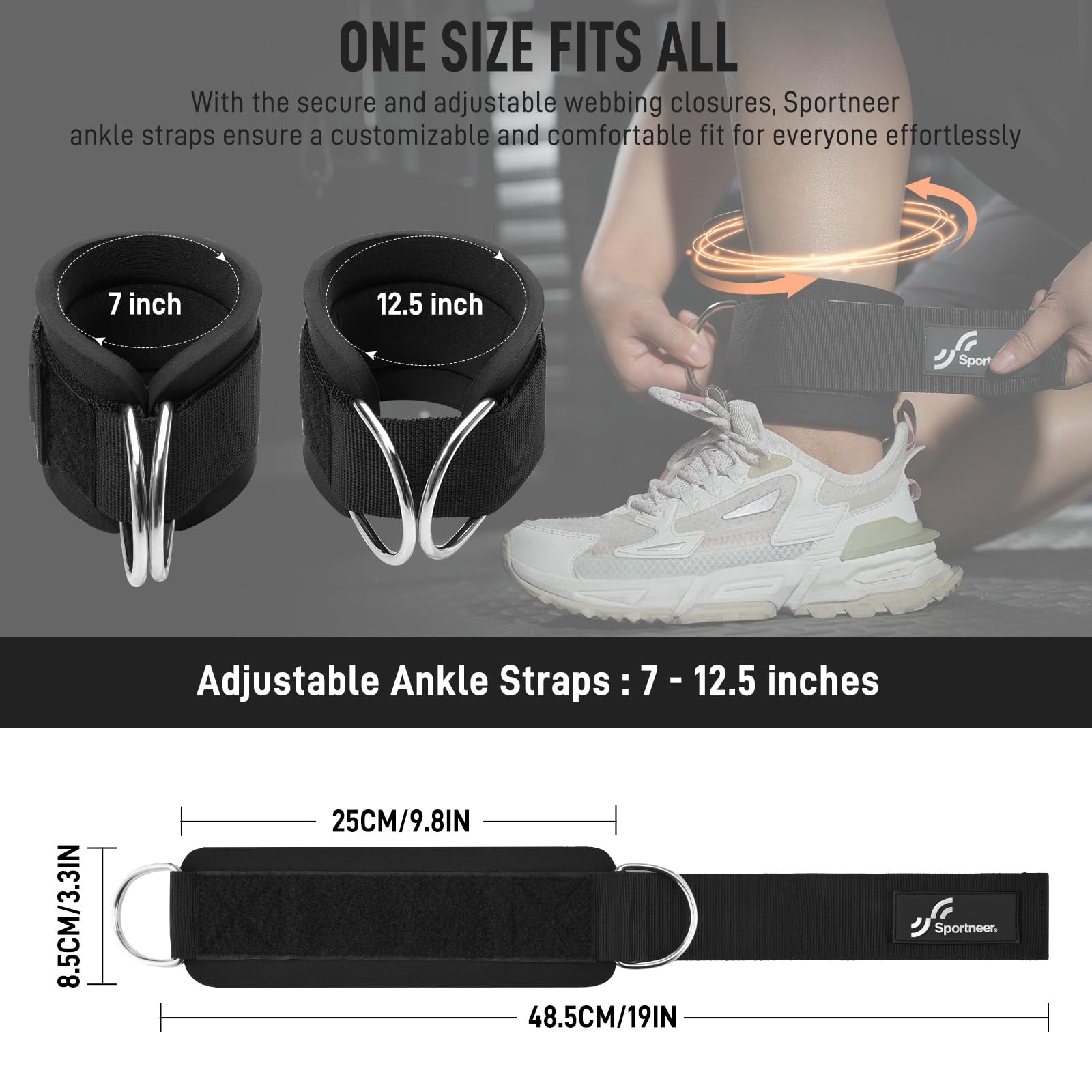 Sportneer Correas de tobillo a - Home Gym Leg Extension Machine reseña y precio