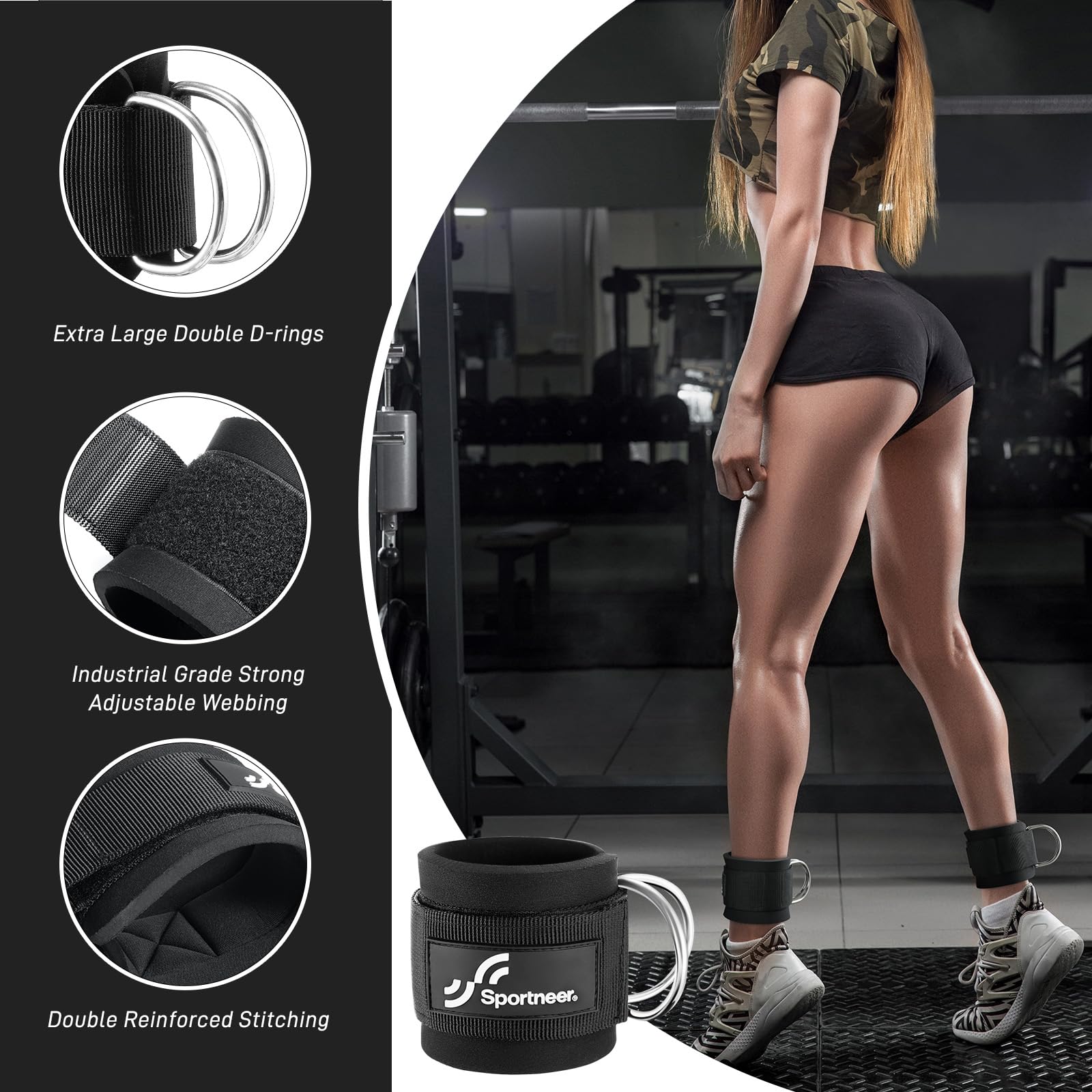 Sportneer Correas de tobillo a - Home Gym Leg Extension Machine reseña y precio